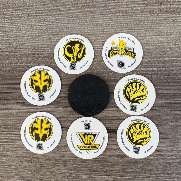 Power Rangers Pogs 1 Slammer 7 Caps McDonald 1994 WPF Mighty Morphin MMPR Saban - Picture 7 of 9